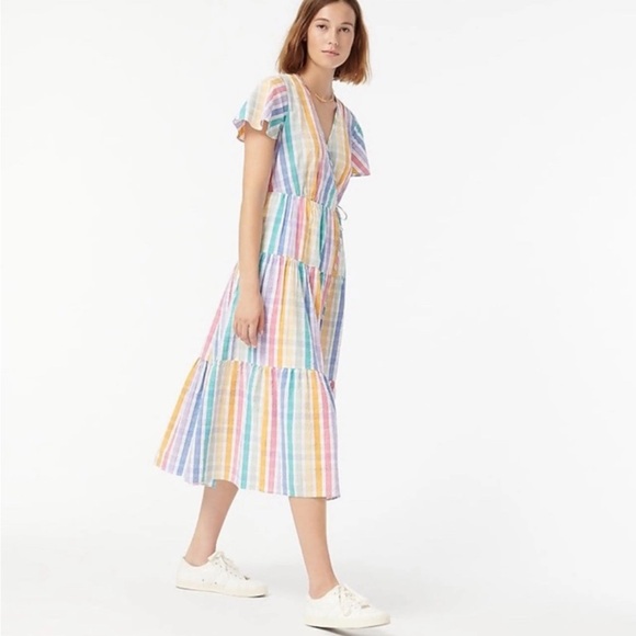 J. Crew Dresses & Skirts - J.Crew rainbow striped dress size 18